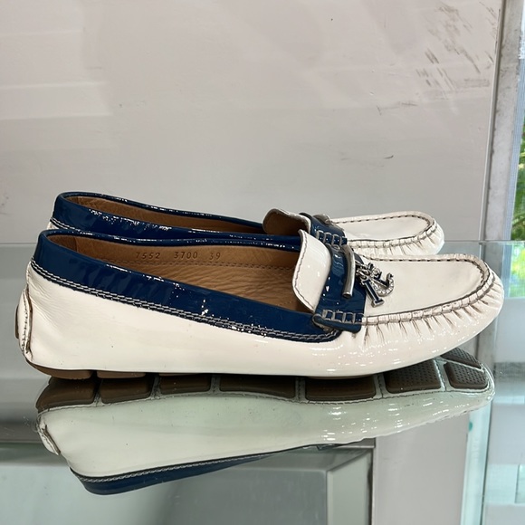 Ice Iceberg Leather Drivers Shoes White / Blue  8 - Picture 7 of 15